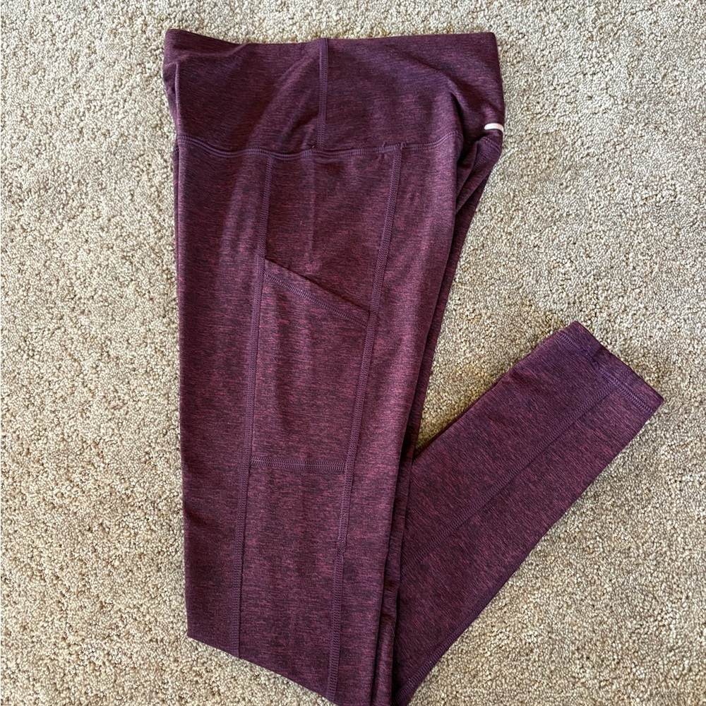 Aerie Leggings Women’s Size Medium Red Heathered Athleisure Chill Play Move Soft